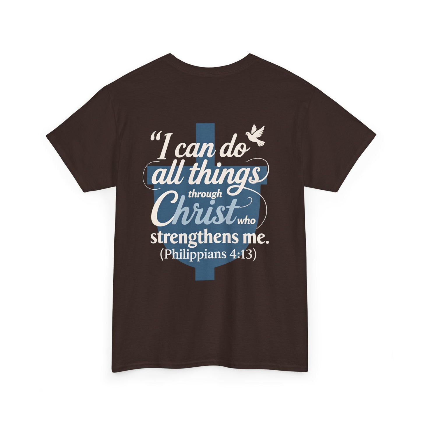 Philippians 4:13 Cotton Tee — "I Can Do All Things" Christian Prayer T-Shirt