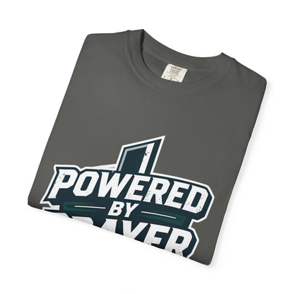Powered by Prayer T‑Shirt — Faith Graphic Tee with Cross
