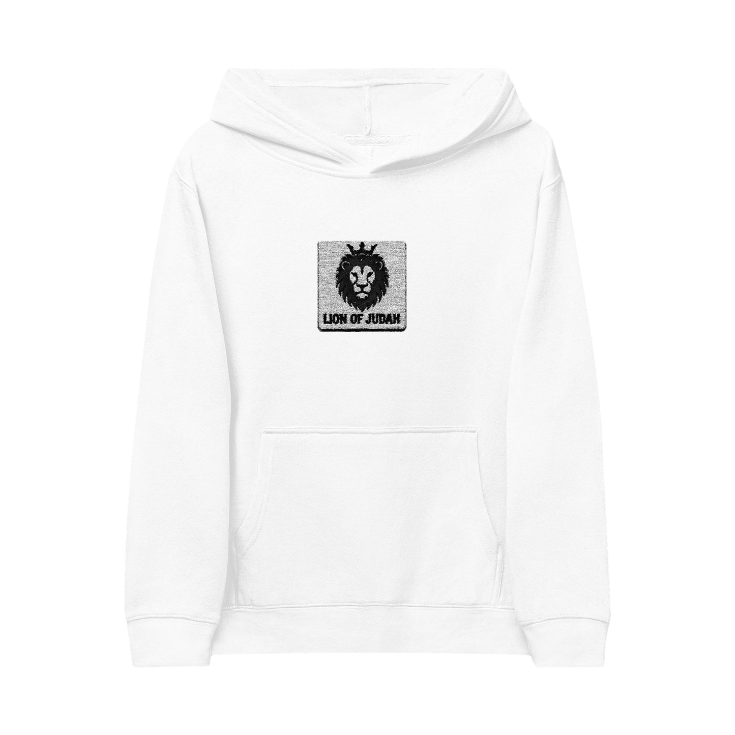 Kids Lion Embroidered Hoodie - 'Live & Roar' Fleece Pullover