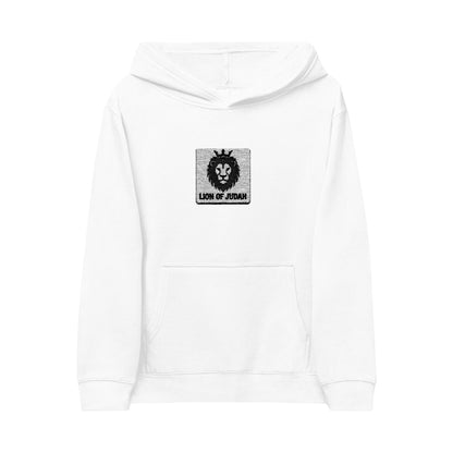 Kids Lion Embroidered Hoodie - 'Live & Roar' Fleece Pullover