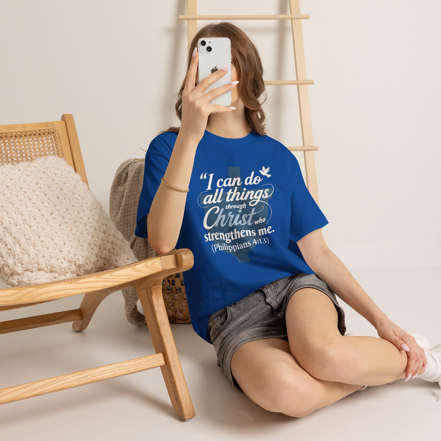 Philippians 4:13 Cotton Tee — "I Can Do All Things" Christian Prayer T-Shirt