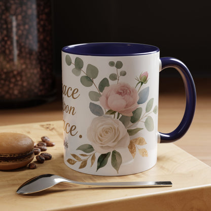 Grace Upon Grace Floral Coffee Mug — John 1:16 Scripture Accent Mug