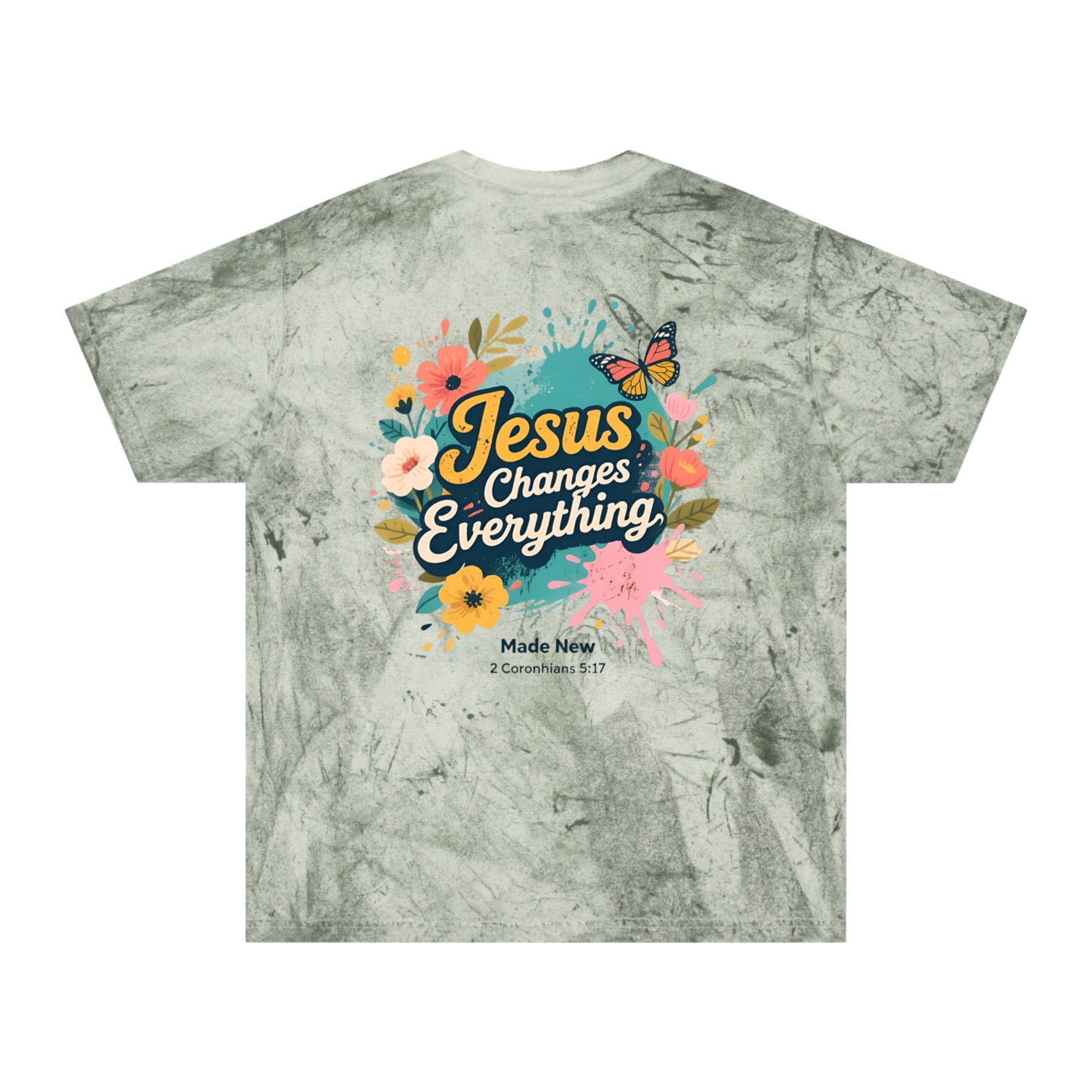 Jesus Changes Everything T-Shirt — Floral Butterfly Christian Tee