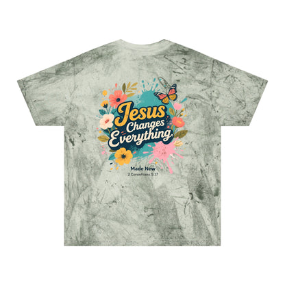 Jesus Changes Everything T-Shirt — Floral Butterfly Christian Tee