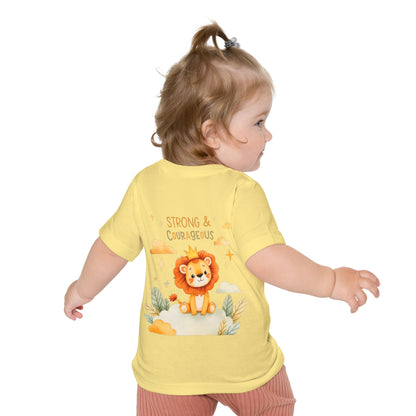 Strong & Courageous Lion Baby T-Shirt — Cute Nursery Tee for Baby Shower & Newborn