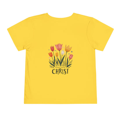 Cute Tulip Floral Christ Tee for Toddlers | Daily Faith Inspiration | Ideal Gift for Kids