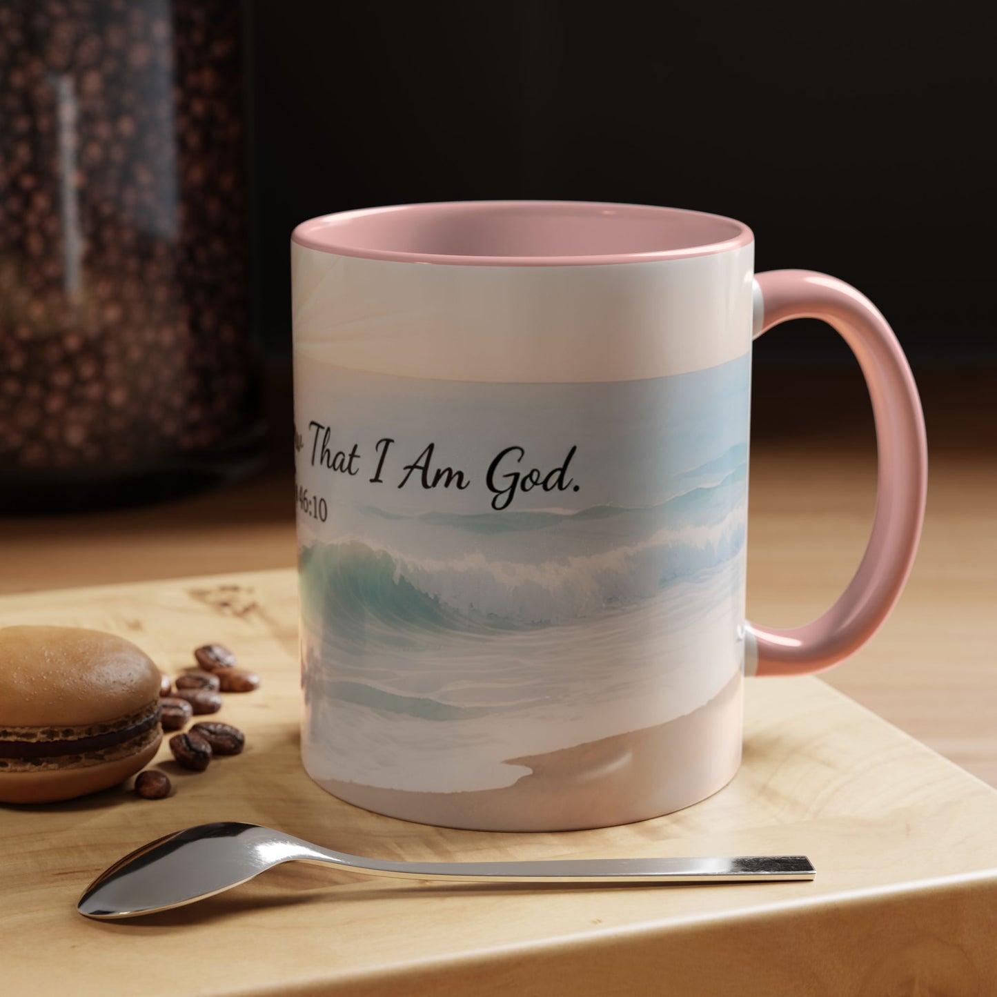 Psalm 46:10 Ocean Coffee Mug – "Be Still and Know That I Am God" Inspirational Ceramic