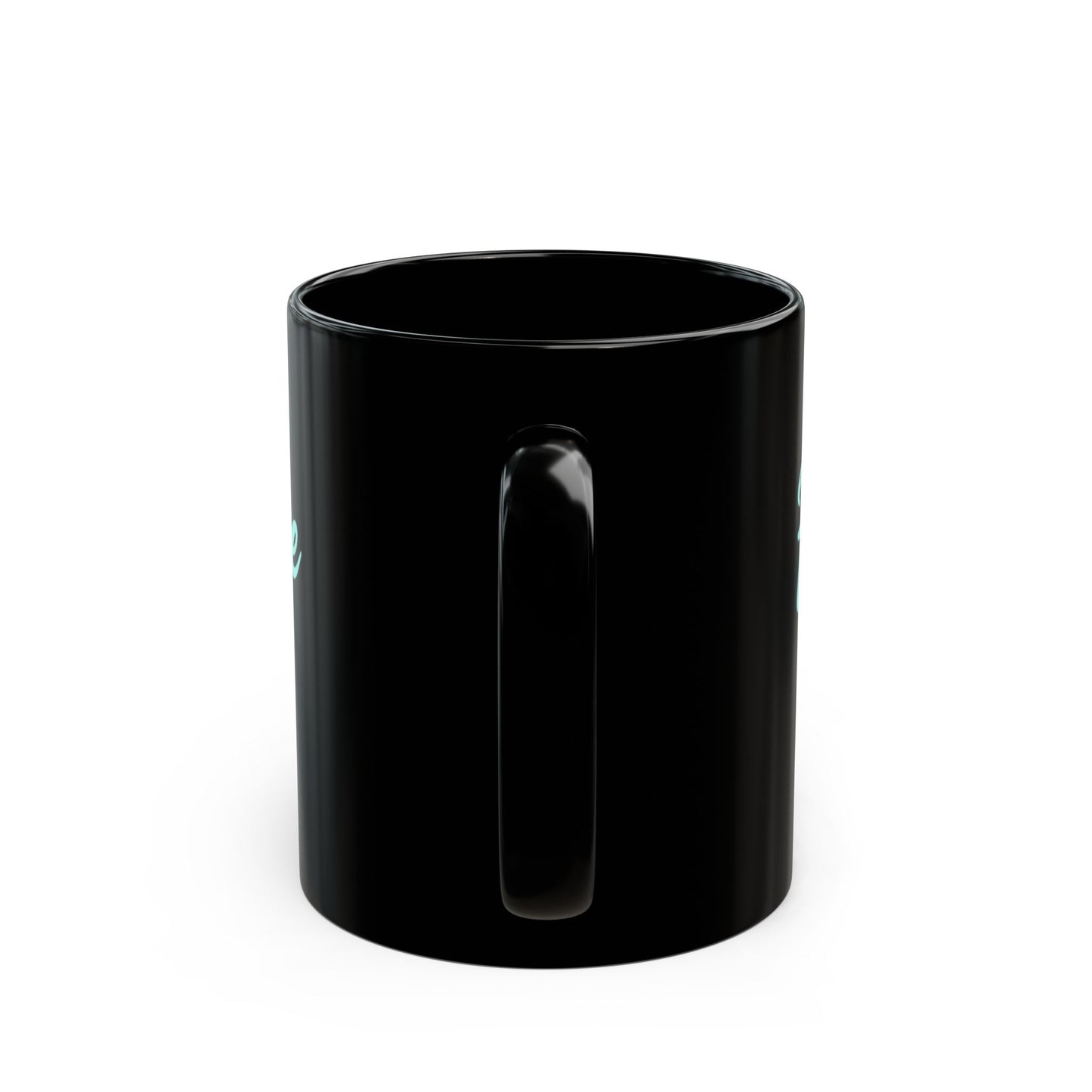 Keep Going Black Ceramic Mug — Aqua Script Inspirational Coffee Cup (11oz & 15oz)