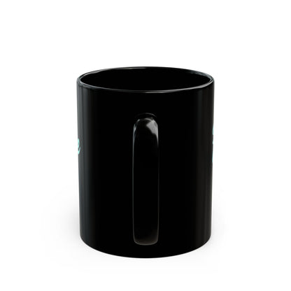 Keep Going Black Ceramic Mug — Aqua Script Inspirational Coffee Cup (11oz & 15oz)