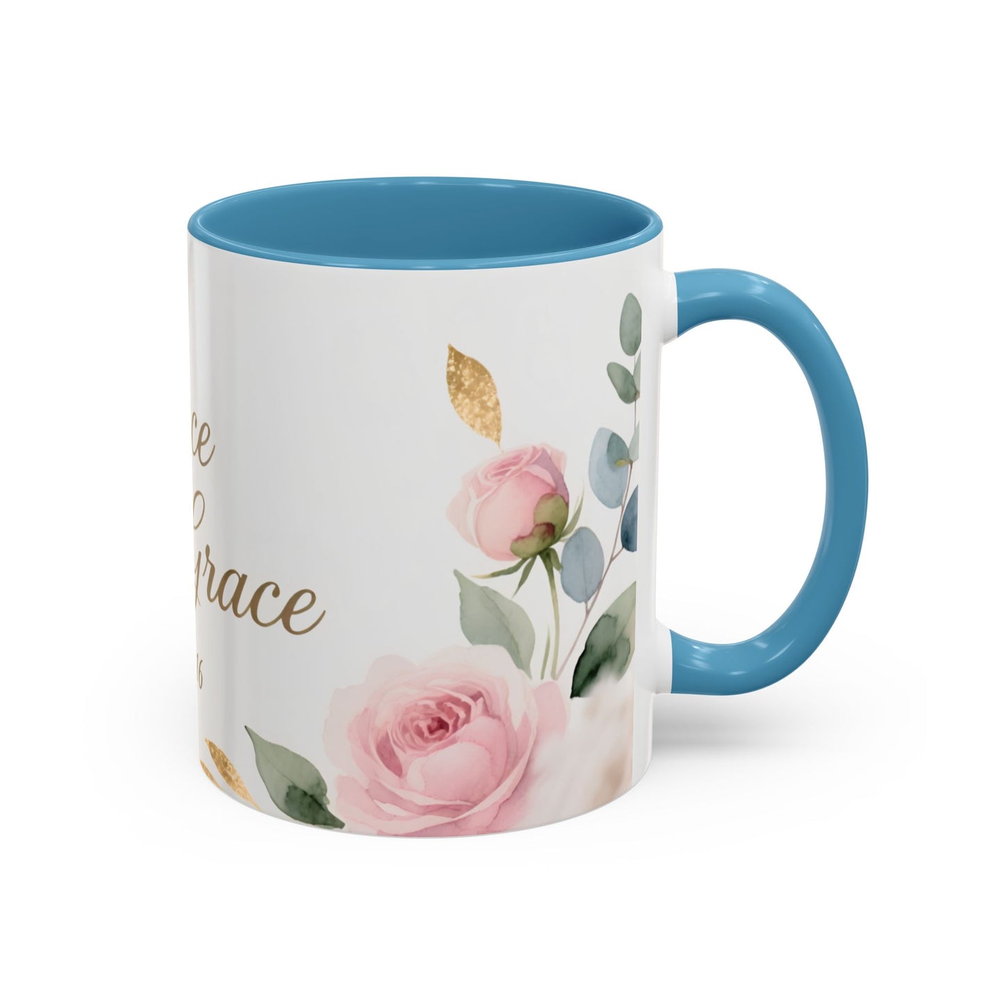 Grace Upon Grace Coffee Mug — Floral John 1:16 Scripture Accent Mug