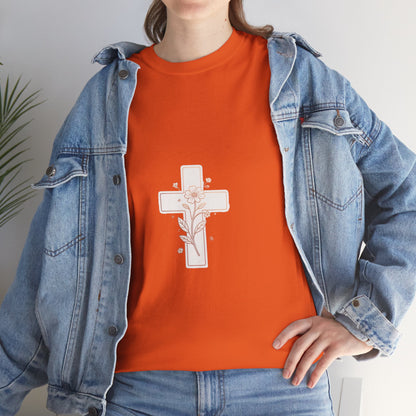 Floral Cross Tee — Delicate Bloom Christian T-Shirt | Meaningful gifts for teens and adults