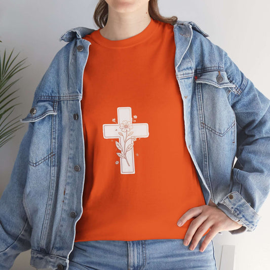 Floral Cross Tee — Delicate Bloom Christian T-Shirt | Meaningful gifts for teens and adults
