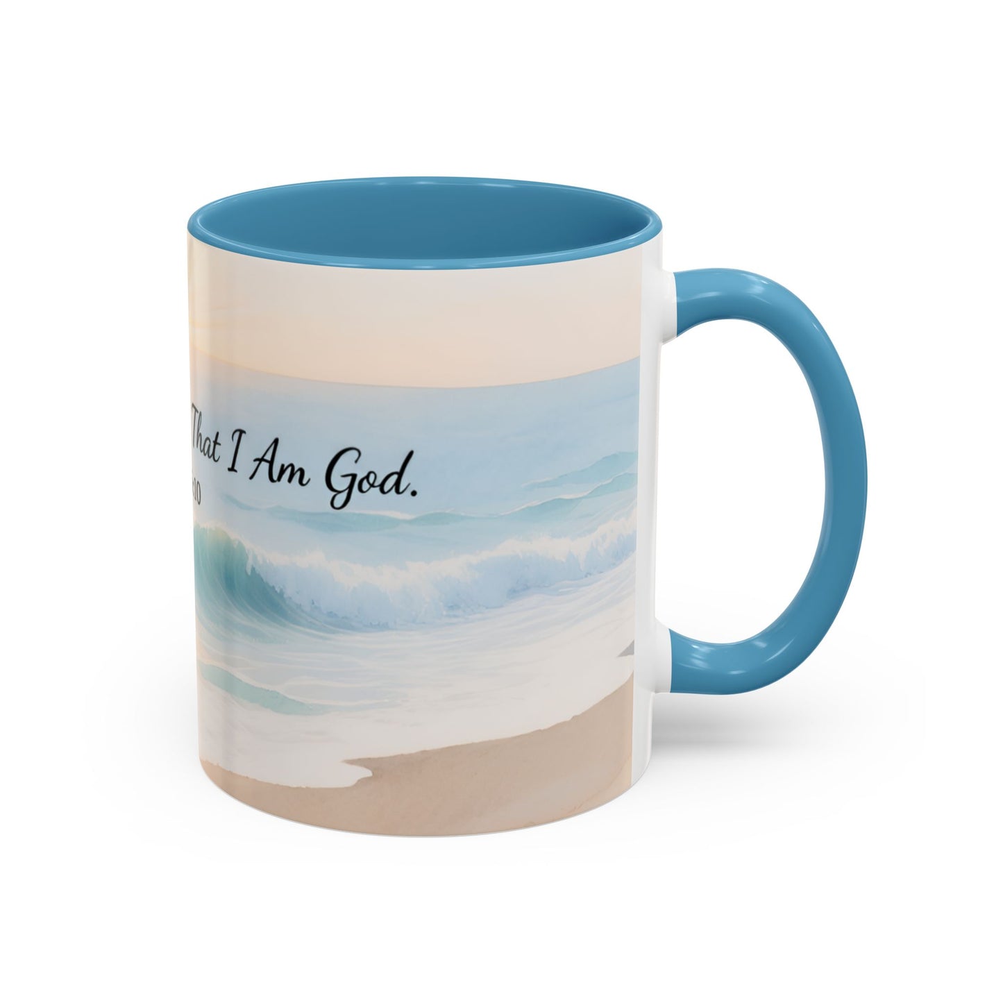 Psalm 46:10 Ocean Coffee Mug – "Be Still and Know That I Am God" Inspirational Ceramic