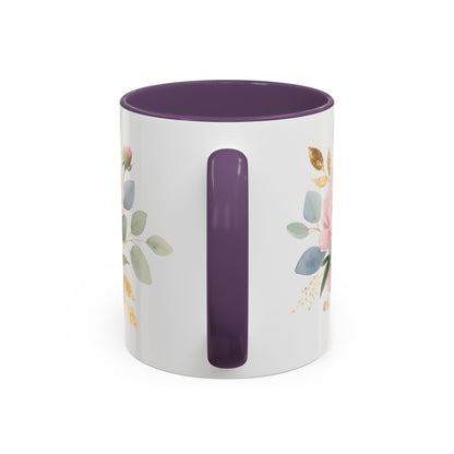 Grace Upon Grace Floral Coffee Mug — John 1:16 Scripture Accent Mug
