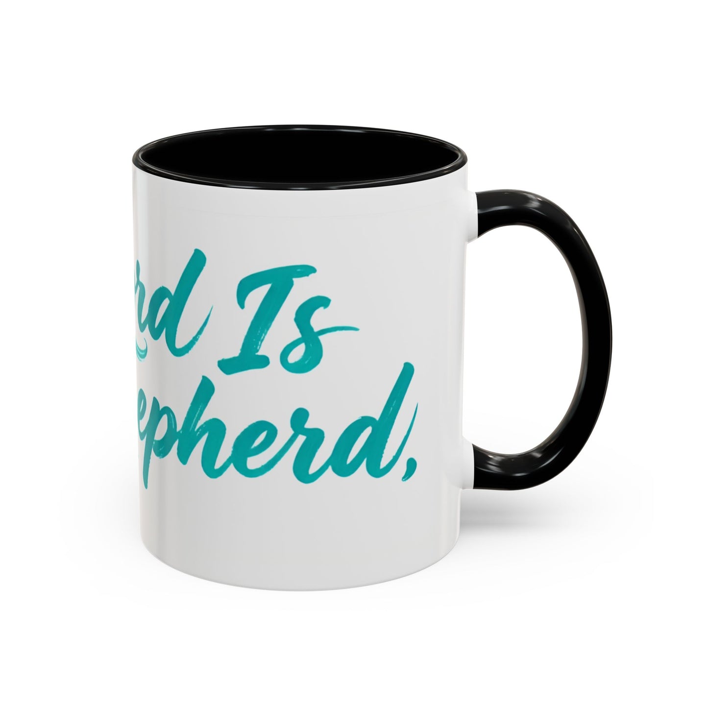 Scripture Accent Coffee Mug — Teal Hand-Lettered Encouragement (11/15 oz)