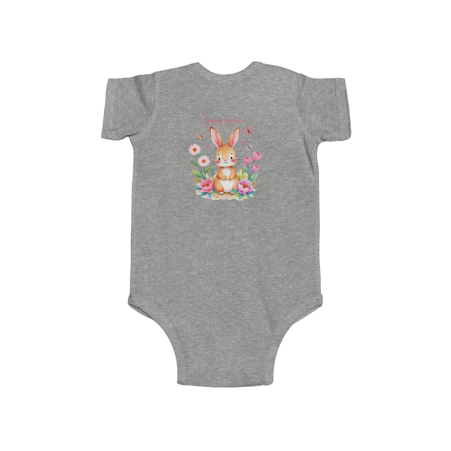 Infant Bodysuit — Cute Floral Bunny "Love You to Pieces" Newborn Onesie