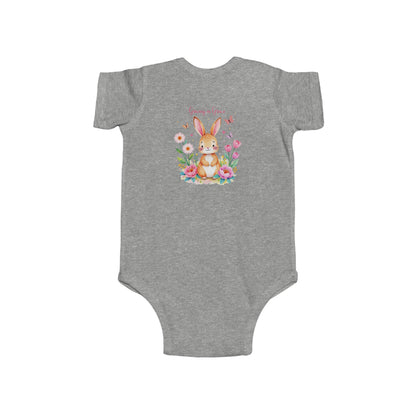 Infant Bodysuit — Cute Floral Bunny "Love You to Pieces" Newborn Onesie