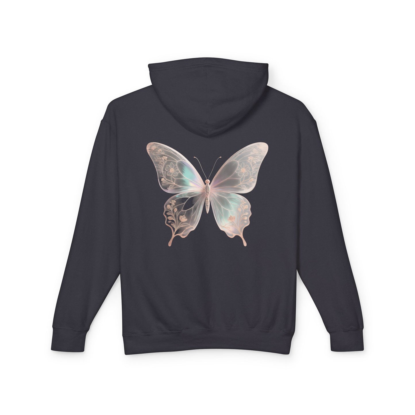 Butterfly Personalized Hoodie — Pastel Floral Butterfly Lightweight Hoodie