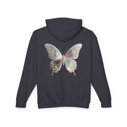 Butterfly Personalized Hoodie — Pastel Floral Butterfly Lightweight Hoodie