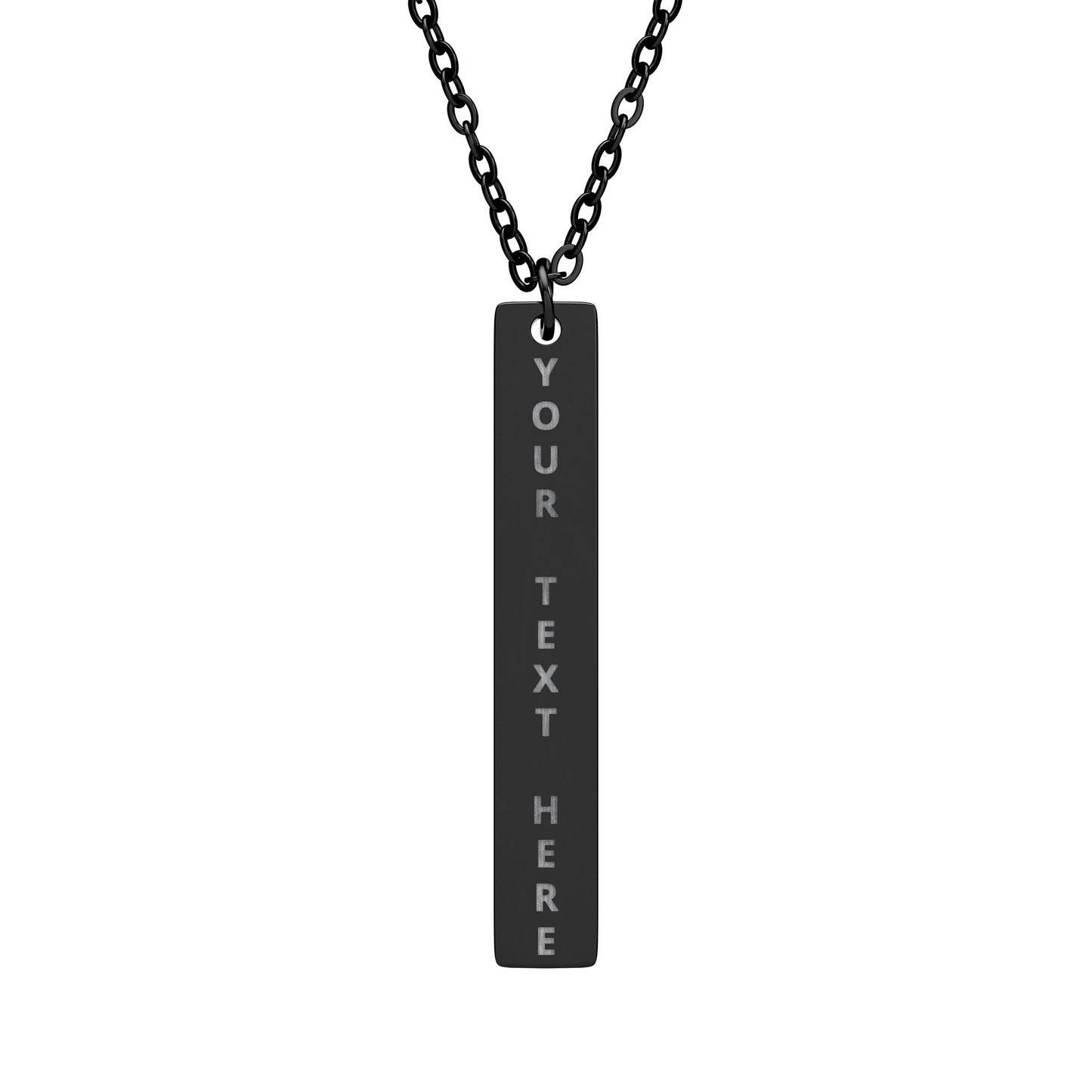 Personalized Vertical Bar Necklace - Engraved Name or Message