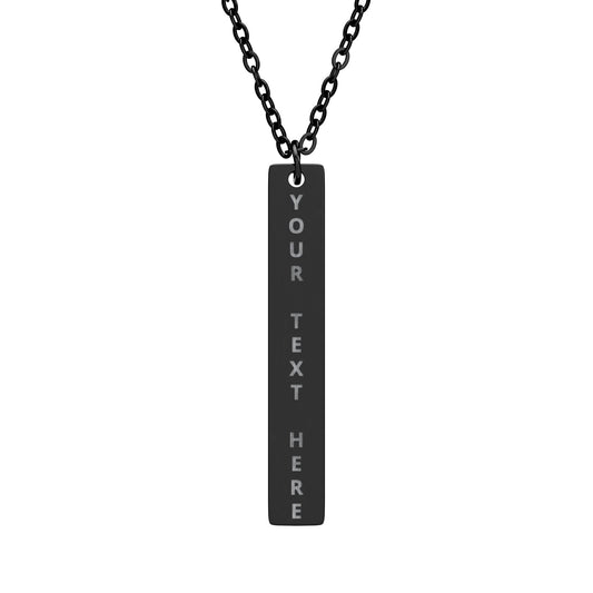 Personalized Vertical Bar Necklace - Engraved Name or Message