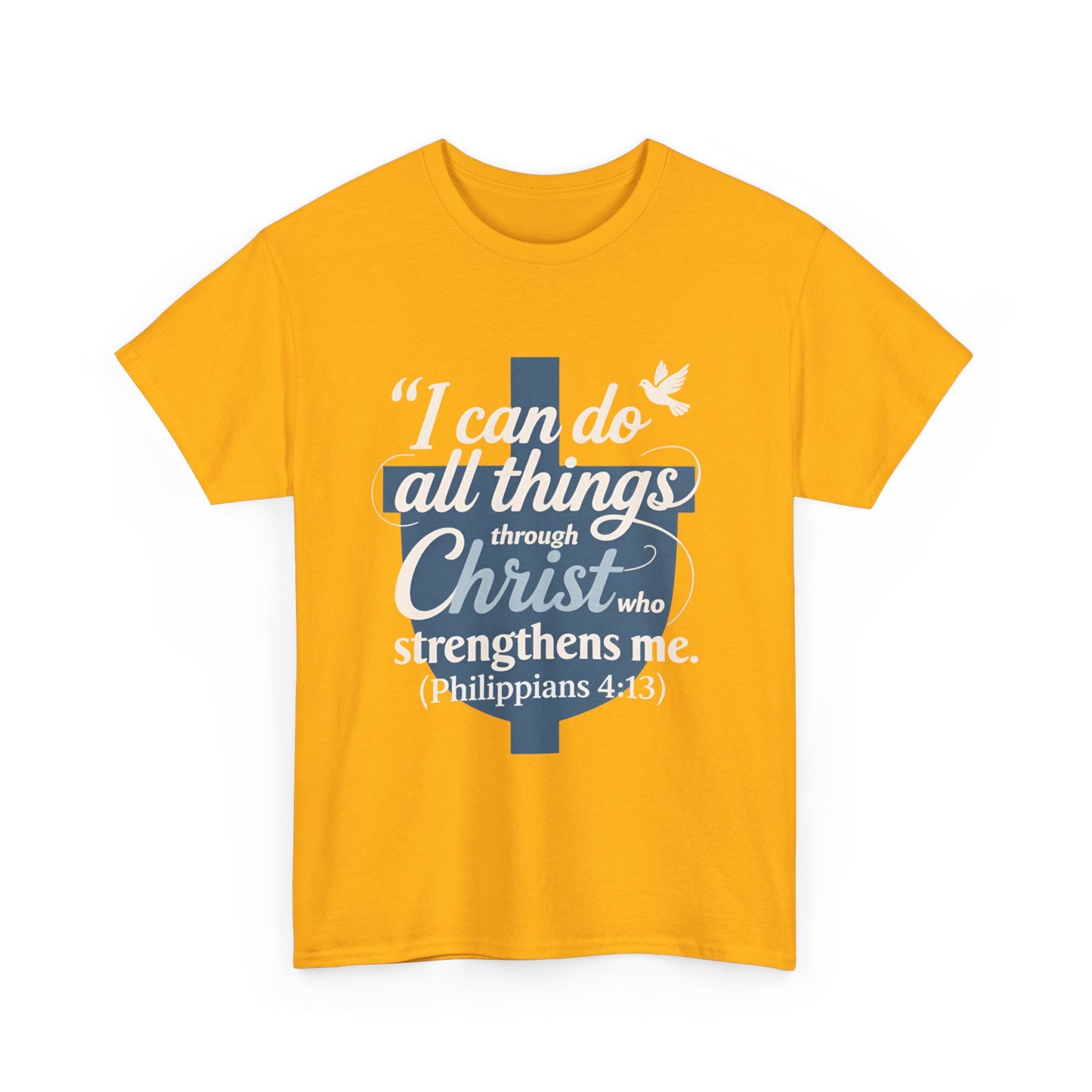 Philippians 4:13 Cotton Tee — "I Can Do All Things" Christian Prayer T-Shirt