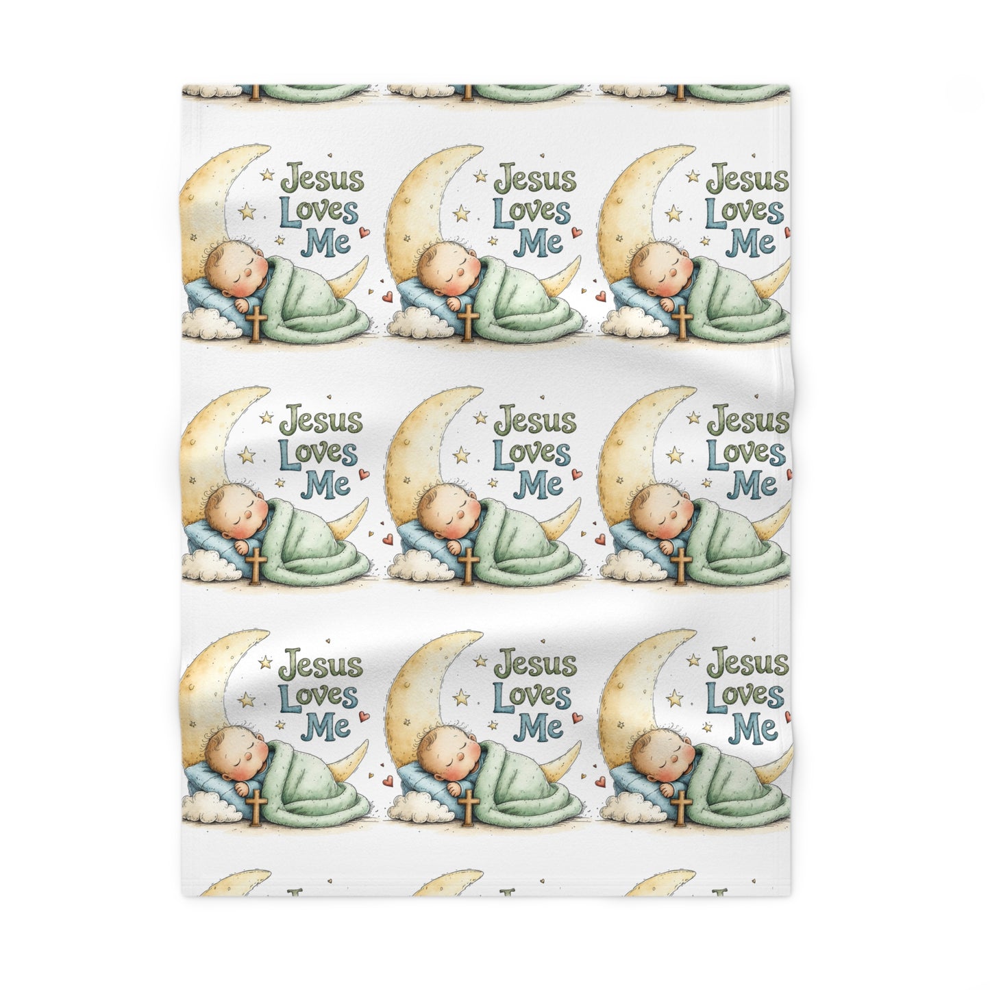 Jesus Loves Me Baby Blanket – Soft Fleece Religious Infant Throw