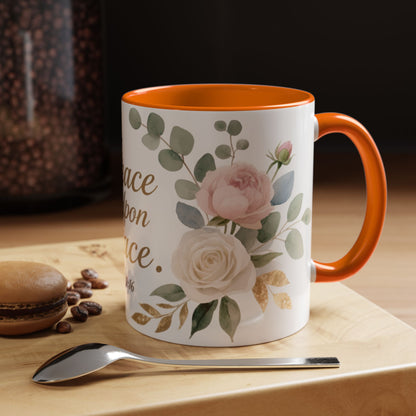 Grace Upon Grace Floral Coffee Mug — John 1:16 Scripture Accent Mug