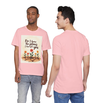 For I Know The Plans I Have For You tee | Jeremiah 29:11 floral roots scripture shirt | Meaningful Gift for Teens and Adults
