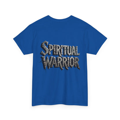 Spiritual Warrior T-Shirt — Gothic Lettering Faith & Strength Tee