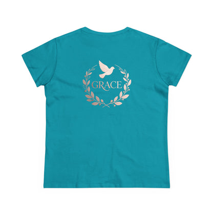 Graceful Dove Wreath Tee — Women's Rose-Gold Reminder Tee