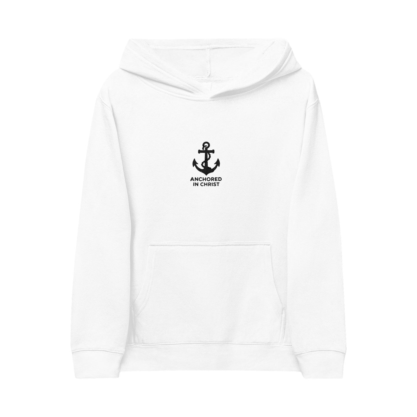 Kids Anchor Embroidered Hoodie — 'Anchored in Family' Fleece Pullover