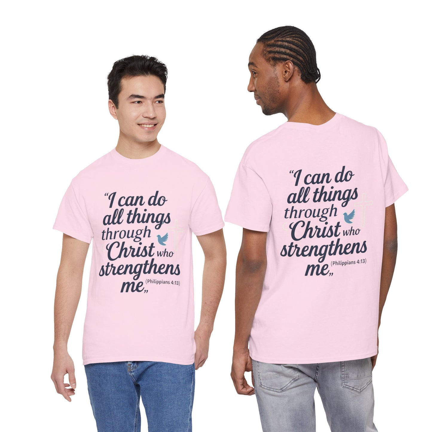 Inspirational Christian T-Shirt - "I Can Do All Things Through Christ" Bible Verse Tee