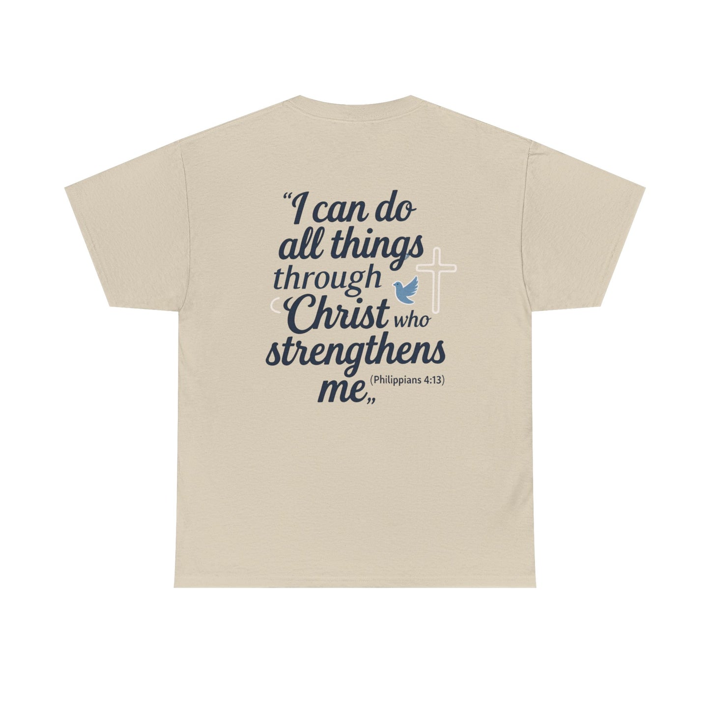 Inspirational Christian T-Shirt - "I Can Do All Things Through Christ" Bible Verse Tee