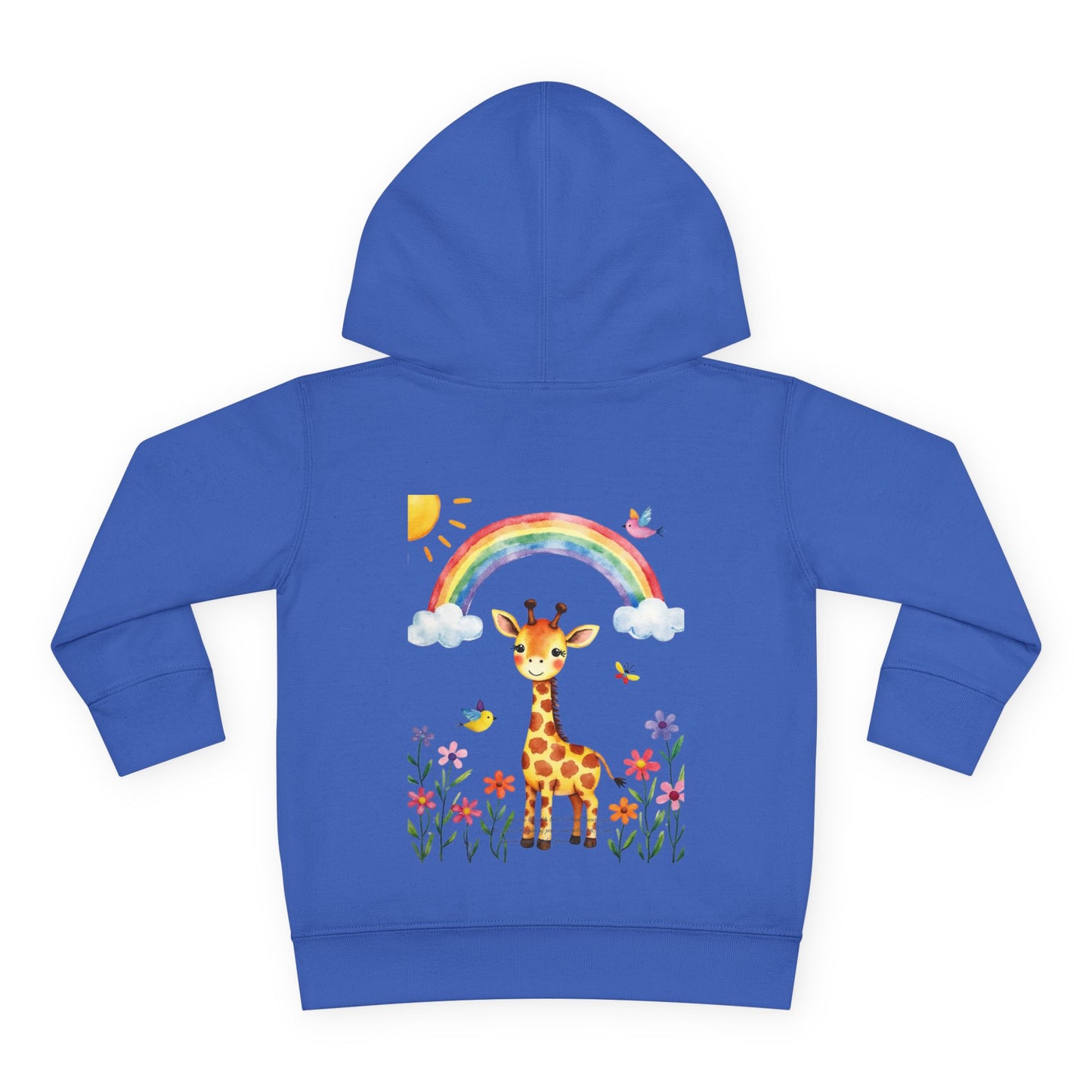 Toddler Hoodie — Giraffe Rainbow Floral Pullover