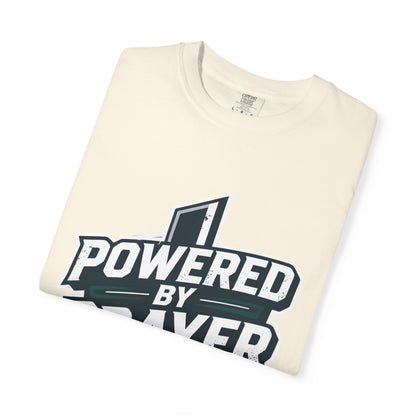 Powered by Prayer T‑Shirt — Faith Graphic Tee with Cross