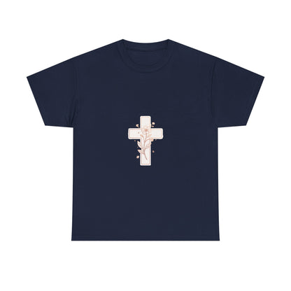 Floral Cross Tee — Delicate Bloom Christian T-Shirt | Meaningful gifts for teens and adults