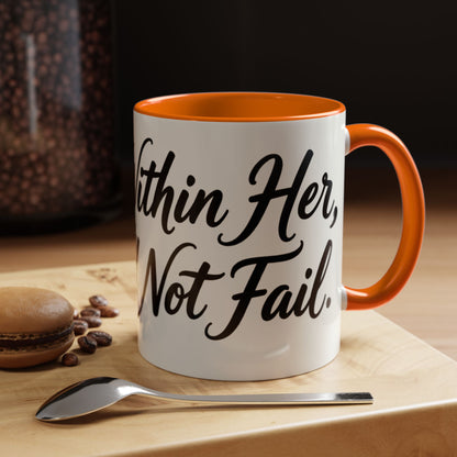 Inspirational Script Coffee Mug — "Strength Lives in Small, Steady Moments" (11/15 oz)