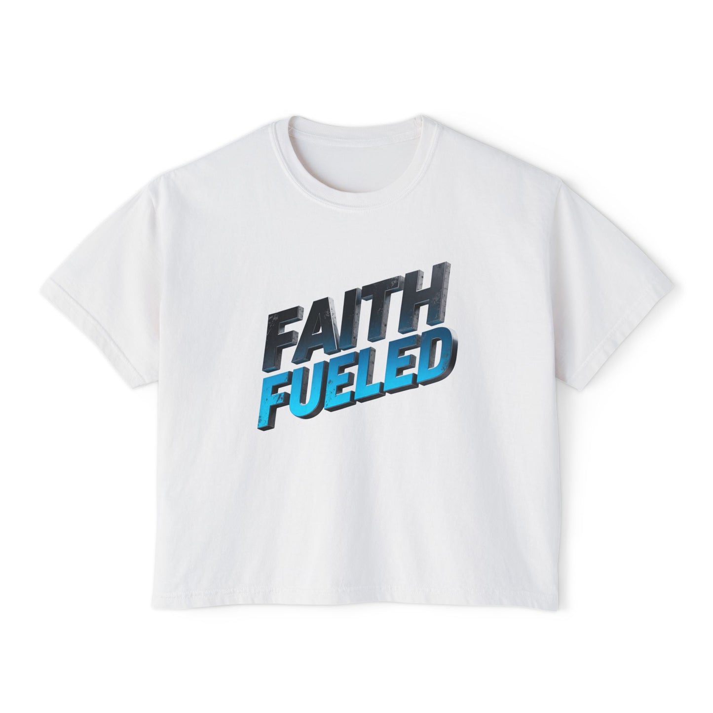 Faith Fueled Boxy Tee — Women's Inspirational Graphic Tee