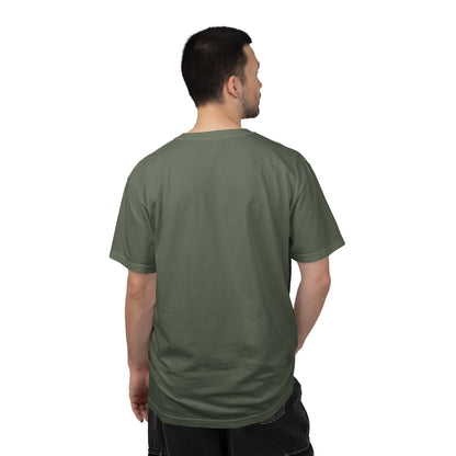 Garment-Dyed Statement Tee — Bold Single-Word Typographic Front
