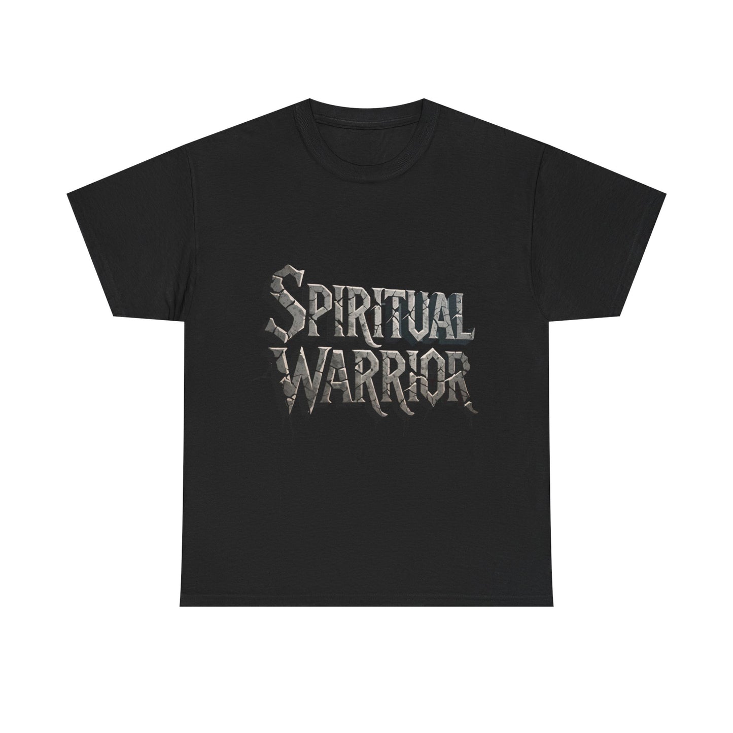 Spiritual Warrior T-Shirt — Gothic Lettering Faith & Strength Tee