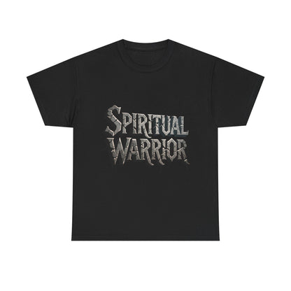 Spiritual Warrior T-Shirt — Gothic Lettering Faith & Strength Tee