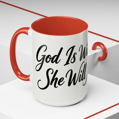 Inspirational Script Coffee Mug — "Strength Lives in Small, Steady Moments" (11/15 oz)