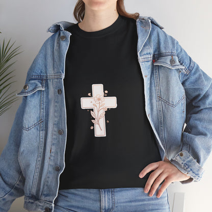 Floral Cross Tee — Delicate Bloom Christian T-Shirt | Meaningful gifts for teens and adults