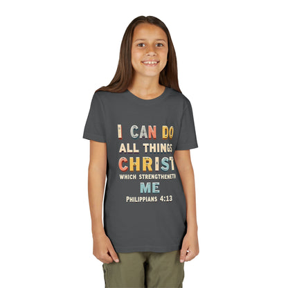 I Can Do All Things Christ Youth Tee | Philippians 4:13 Christian Kids Shirt