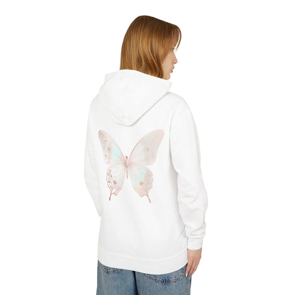 Butterfly Personalized Hoodie — Pastel Floral Butterfly Lightweight Hoodie