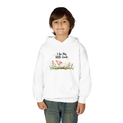 Youth Hoodie - "I Am His Little Lamb" Cute Floral Lamb Kids Pullover