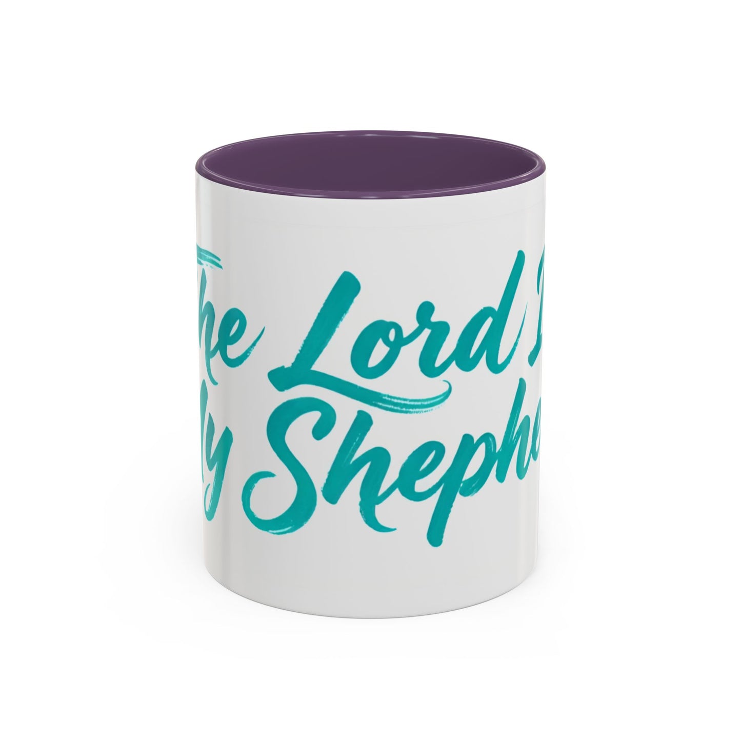 Scripture Accent Coffee Mug — Teal Hand-Lettered Encouragement (11/15 oz)