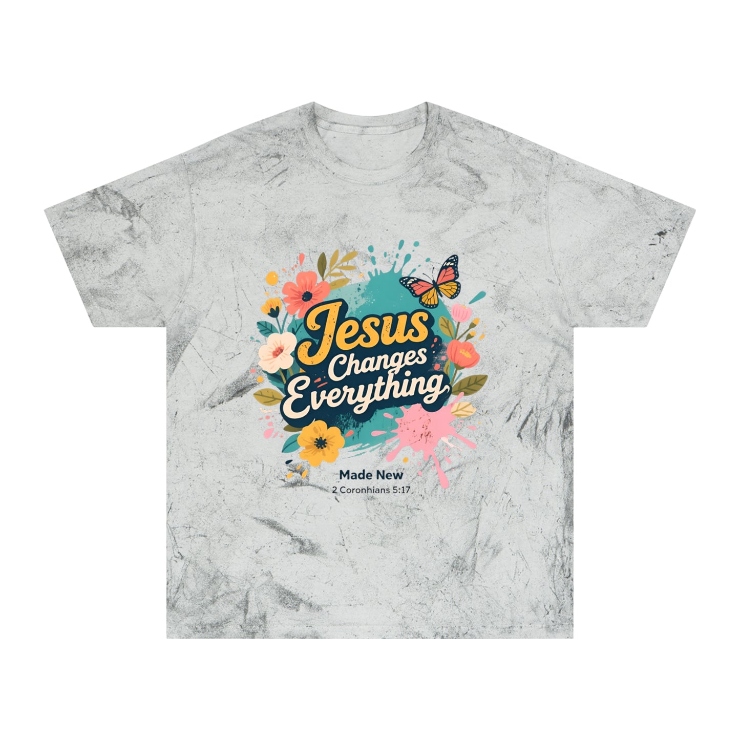Jesus Changes Everything T-Shirt — Floral Butterfly Christian Tee
