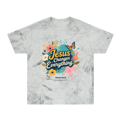 Jesus Changes Everything T-Shirt — Floral Butterfly Christian Tee
